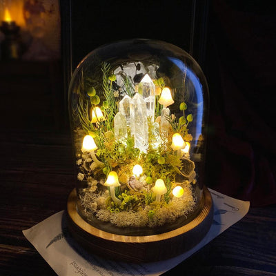 🔮 Crystal Forest ,Handcrafted Mushroom Dome Night Light