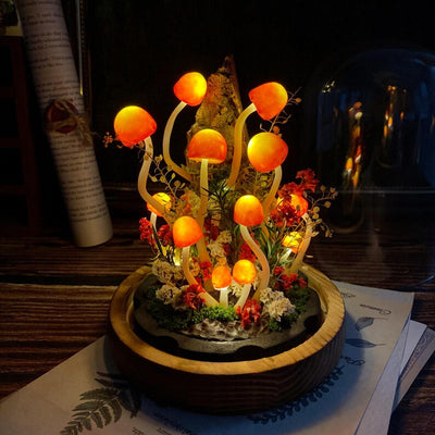🍄 Enchanted Forest，Handcrafted Mushroom Dome Night Light