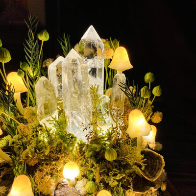 🔮 Crystal Forest ,Handcrafted Mushroom Dome Night Light