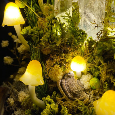 🔮 Crystal Forest ,Handcrafted Mushroom Dome Night Light