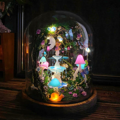 🧚‍♀️ Fairy Fountain,Handcrafted Whimsical Multicolored Mushroom Night Light