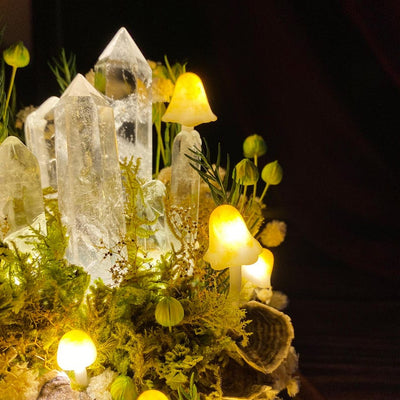 🔮 Crystal Forest ,Handcrafted Mushroom Dome Night Light