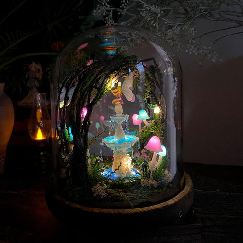 🧚‍♀️ Fairy Fountain,Handcrafted Whimsical Multicolored Mushroom Night Light