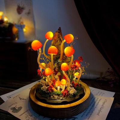🍄 Enchanted Forest，Handcrafted Mushroom Dome Night Light
