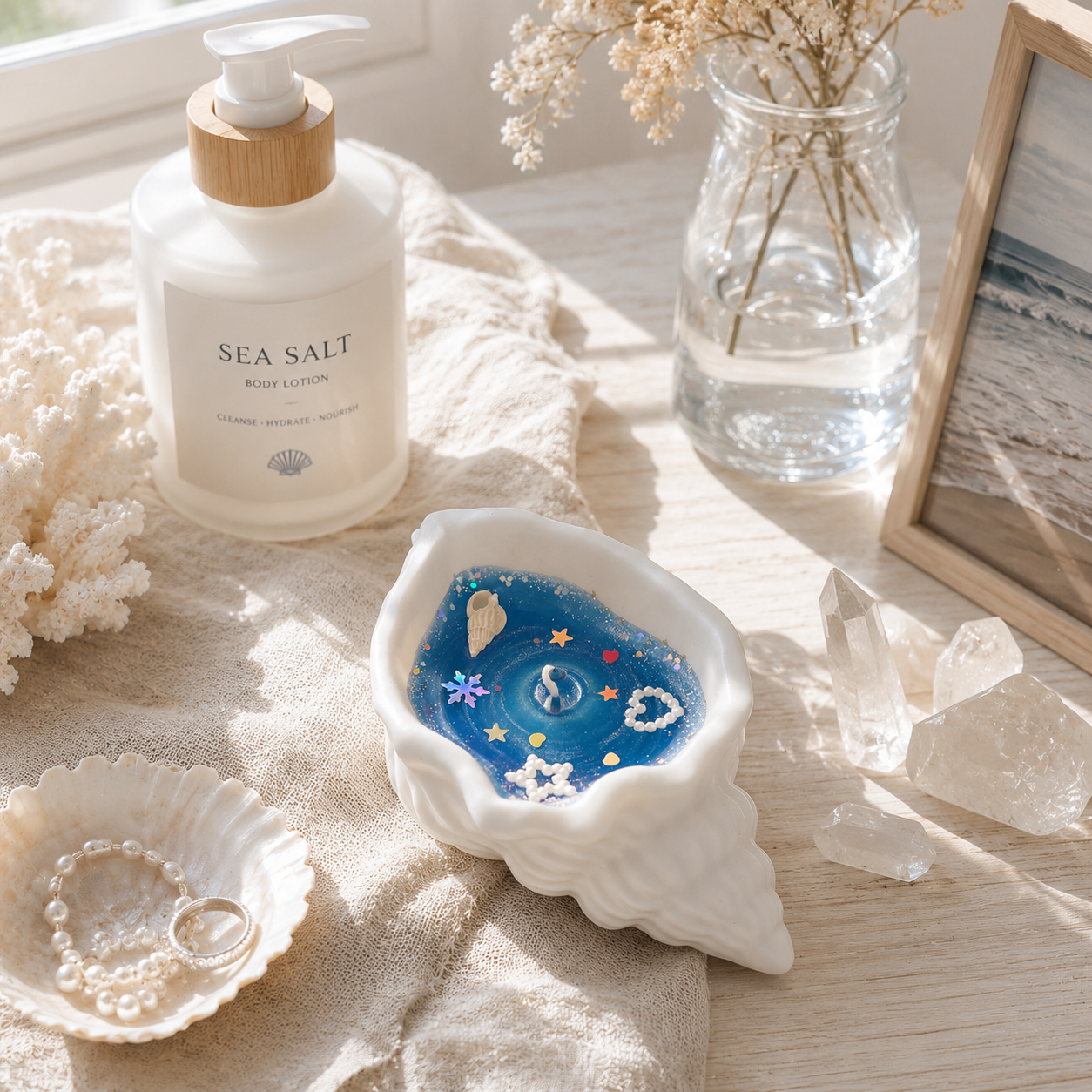 🐚Tide & Treasure，Handcrafted Ocean Conch Sculptural Candle