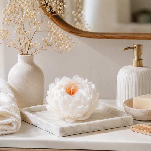 🕊️ Morning Bloom，Handcrafted Sculptural Floral Soy Candle