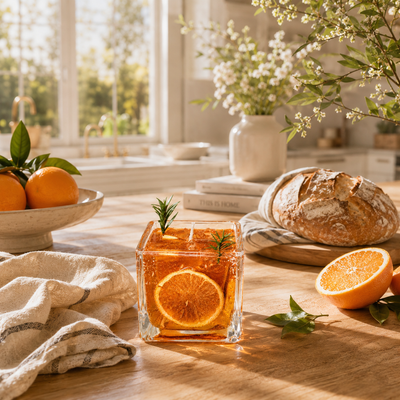 🍊 Sunkissed Citrus，Handcrafted Botanical Gel Scented Candle