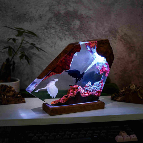 Toothless and Light Fury Headphone Stand & Lamp