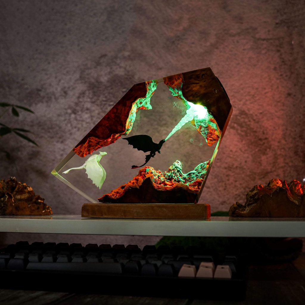 Toothless and Light Fury Headphone Stand & Lamp