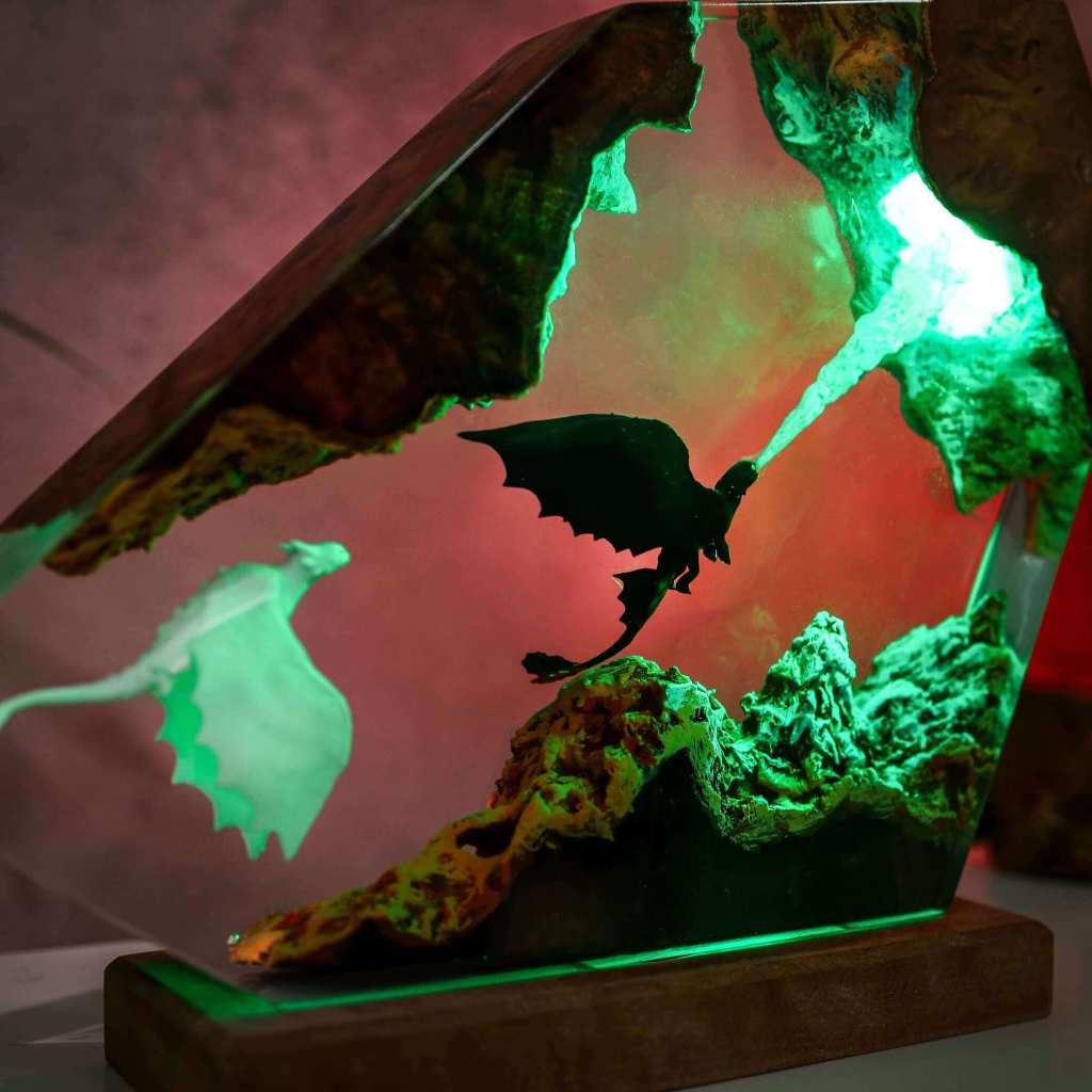 Toothless and Light Fury Headphone Stand & Lamp