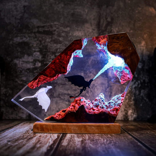 Toothless and Light Fury Headphone Stand & Lamp