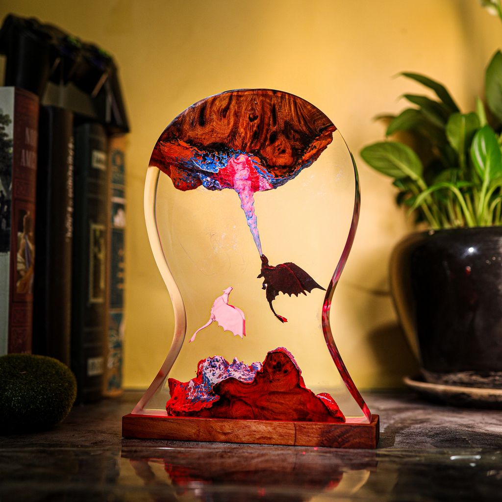 Toothless and Light Fury Headphone Stand & Lamp