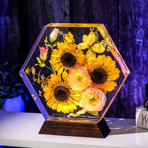 Hexagon Real Sunflower Night Light🌻