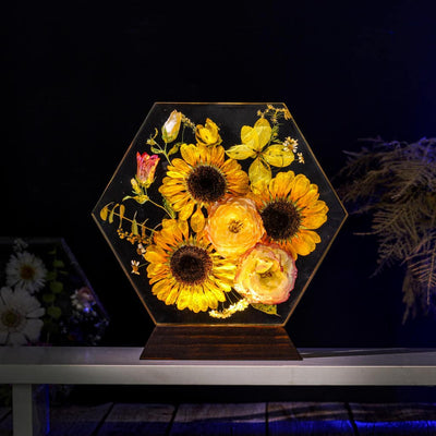 Hexagon Real Sunflower Night Light🌻