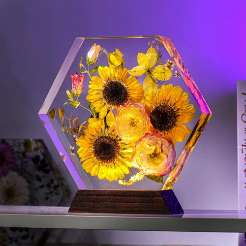 Hexagon Real Sunflower Night Light🌻