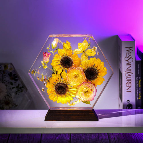 Hexagon Real Sunflower Night Light🌻