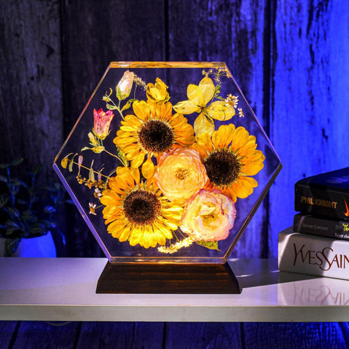 Hexagon Real Sunflower Night Light🌻
