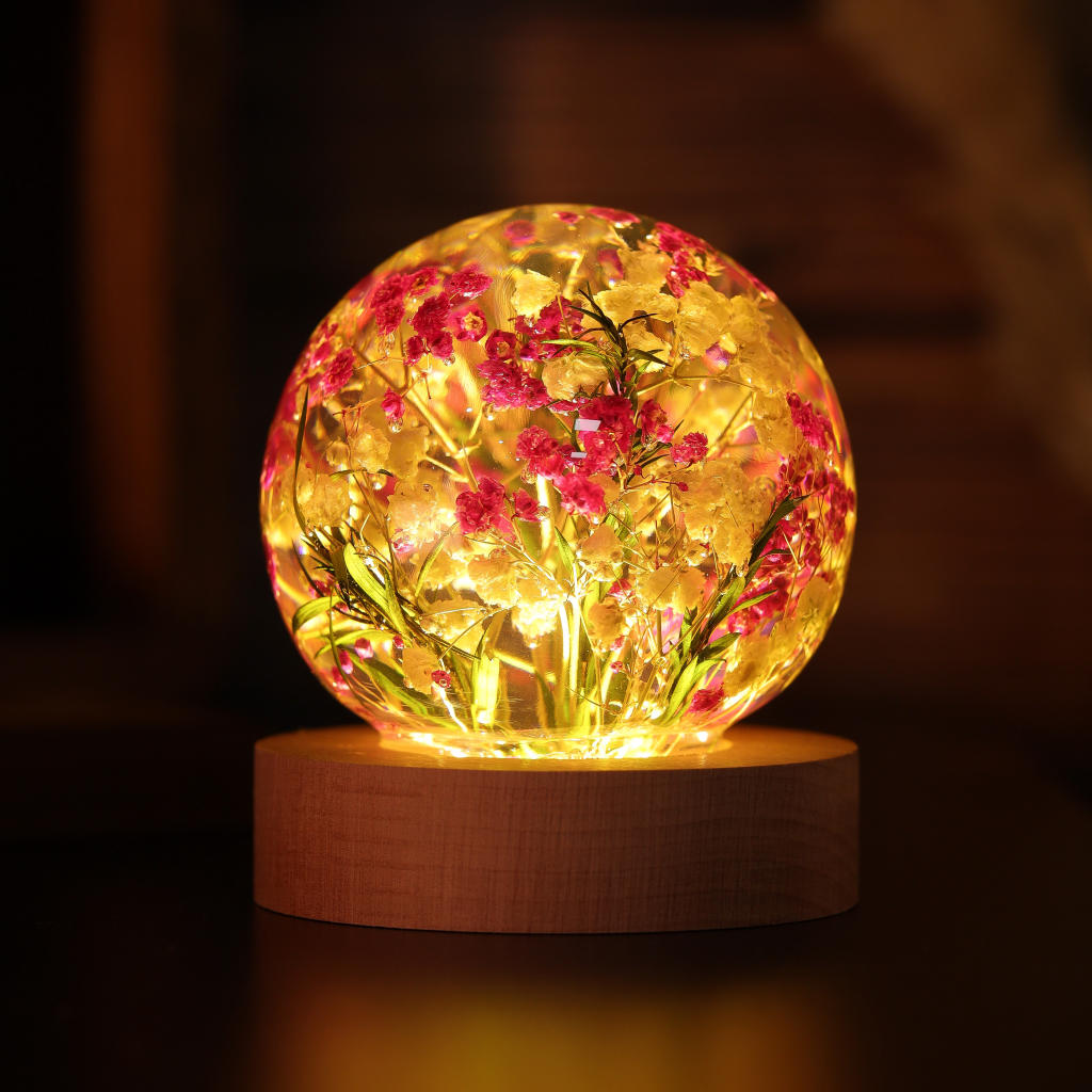 Baby's Breath Flower in Glass Night Lamp ✨