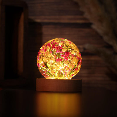 Baby's Breath Flower in Glass Night Lamp ✨