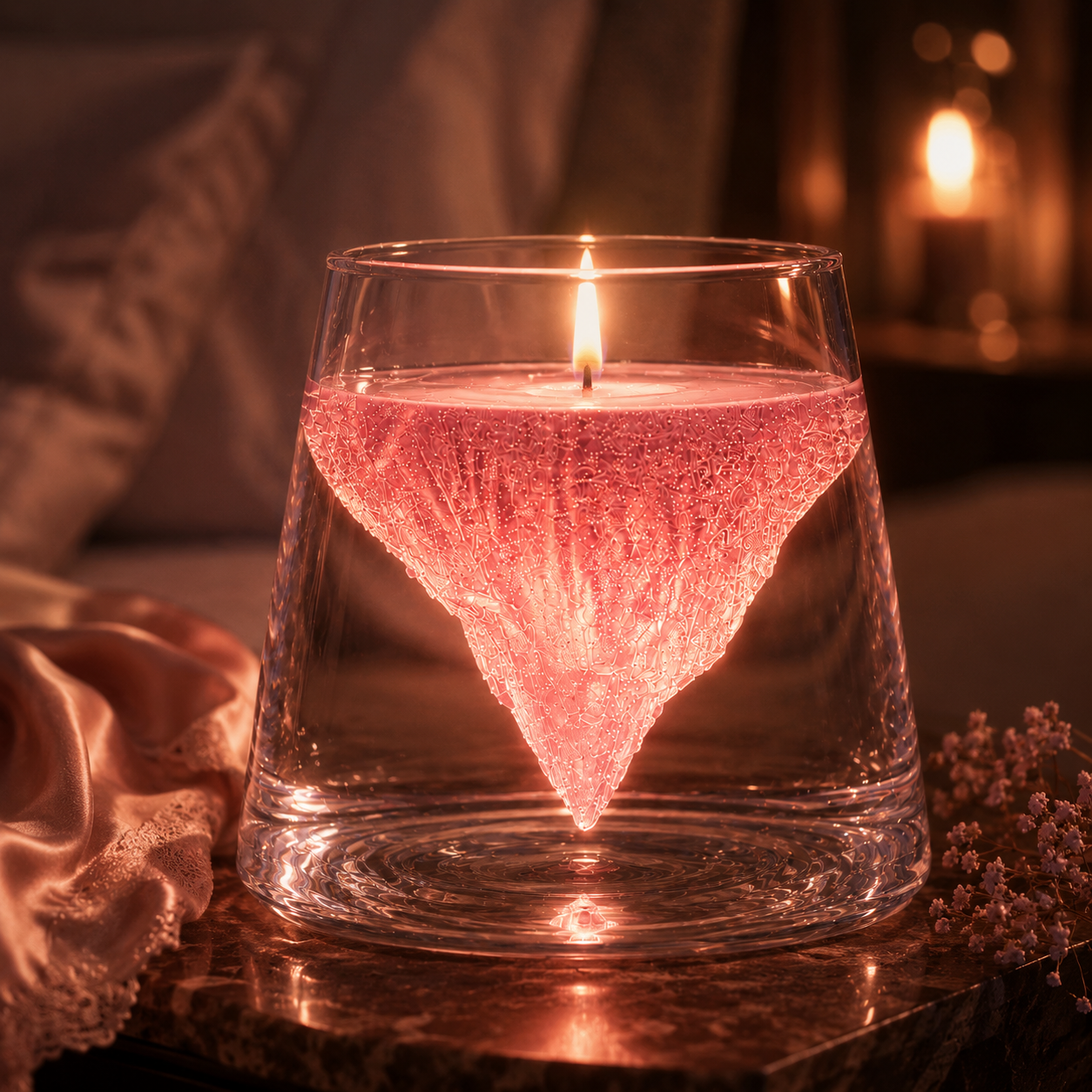 🌸 Pink Pastel Glacial，Handcrafted Gel Scented Candle
