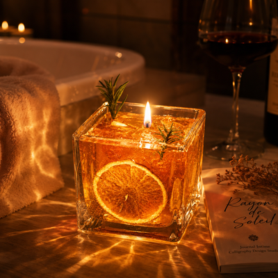 🍊 Sunkissed Citrus，Handcrafted Botanical Gel Scented Candle